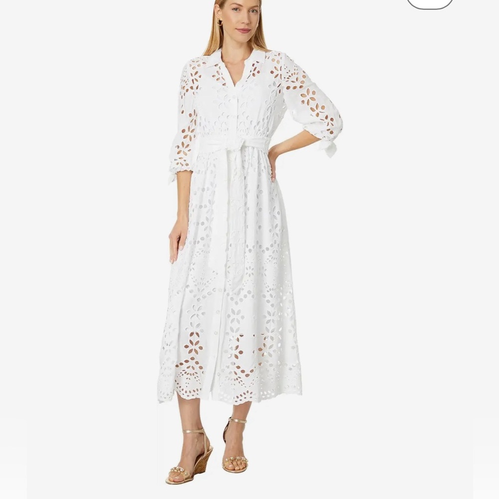 Lilly Pulitzer Amrita Eyelet Midi Dress - 12